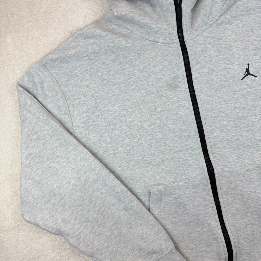Jordan Sport Hoop Fleece Dri-Fit‎ Full-Zip Hoodie FV8602-050 Grey Sz Large